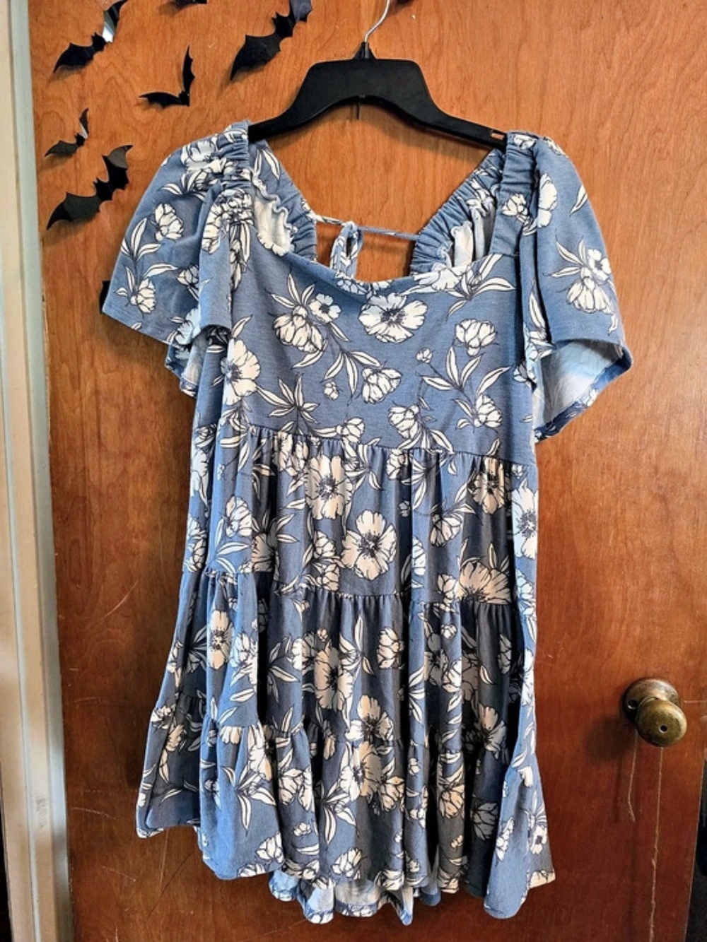 Jolie by Jane Floral Mini Dress in Blue & White Like New